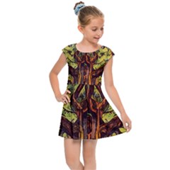 Tree Monster Maestro Landscape Kids  Cap Sleeve Dress by Pakrebo