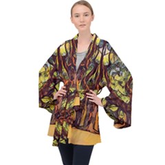 Tree Monster Maestro Landscape Velvet Kimono Robe