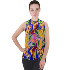 Ml-99 Mock Neck Chiffon Sleeveless Top by ArtworkByPatrick