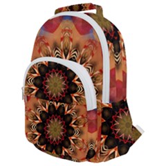 Abstract Kaleidoscope Design Rounded Multi Pocket Backpack