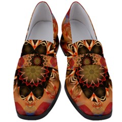 Abstract Kaleidoscope Design Women s Chunky Heel Loafers