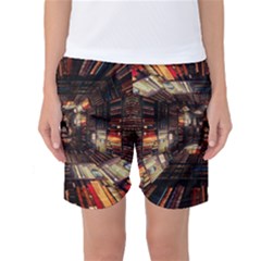 Library Tunnel Books Stacks Women s Basketball Shorts by Pakrebo