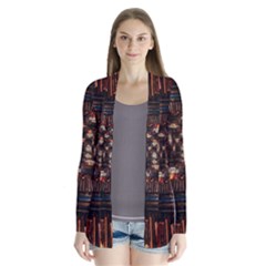 Library Tunnel Books Stacks Drape Collar Cardigan by Pakrebo