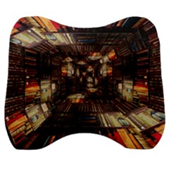 Library Tunnel Books Stacks Velour Head Support Cushion by Pakrebo