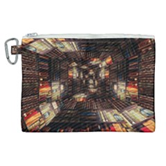 Library Tunnel Books Stacks Canvas Cosmetic Bag (xl) by Pakrebo