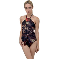 Library Tunnel Books Stacks Go With The Flow One Piece Swimsuit by Pakrebo