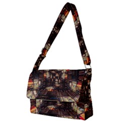 Library Tunnel Books Stacks Full Print Messenger Bag