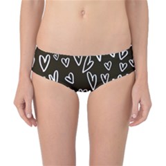 White Hearts - Black Background Classic Bikini Bottoms by alllovelyideas