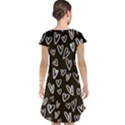 white hearts - black background Cap Sleeve Nightdress View2