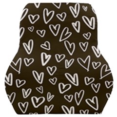 White Hearts - Black Background Car Seat Back Cushion  by alllovelyideas