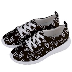 White Hearts - Black Background Women s Lightweight Sports Shoes by alllovelyideas