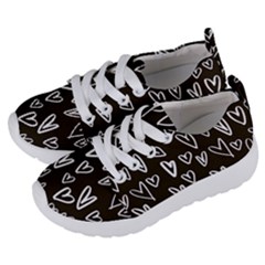 White Hearts - Black Background Kids  Lightweight Sports Shoes by alllovelyideas