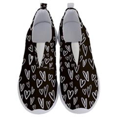 White Hearts - Black Background No Lace Lightweight Shoes by alllovelyideas