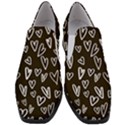 white hearts - black background Slip On Heel Loafers View1