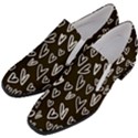 white hearts - black background Slip On Heel Loafers View2