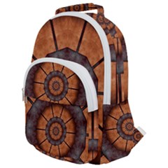 Abstract Kaleidoscope Texture Rounded Multi Pocket Backpack