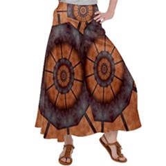 Abstract Kaleidoscope Texture Satin Palazzo Pants