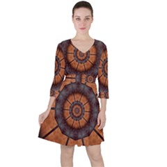 Abstract Kaleidoscope Texture Ruffle Dress by Pakrebo