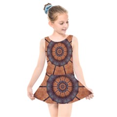 Abstract Kaleidoscope Texture Kids  Skater Dress Swimsuit by Pakrebo