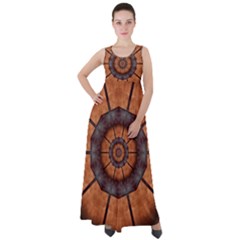 Abstract Kaleidoscope Texture Empire Waist Velour Maxi Dress