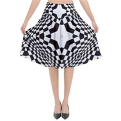 Tile Repeating Pattern Texture Flared Midi Skirt by Pakrebo