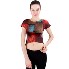 Abstract Depth Structure 3d Crew Neck Crop Top by Pakrebo