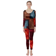 Abstract Depth Structure 3d Long Sleeve Catsuit by Pakrebo