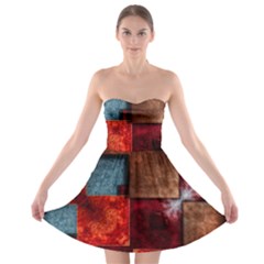 Abstract Depth Structure 3d Strapless Bra Top Dress by Pakrebo