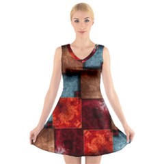 Abstract Depth Structure 3d V-neck Sleeveless Dress by Pakrebo