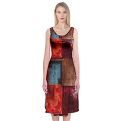 Abstract Depth Structure 3d Midi Sleeveless Dress by Pakrebo