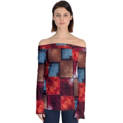 Abstract Depth Structure 3d Off Shoulder Long Sleeve Top by Pakrebo