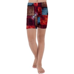 Abstract Depth Structure 3d Kids  Lightweight Velour Capri Yoga Leggings