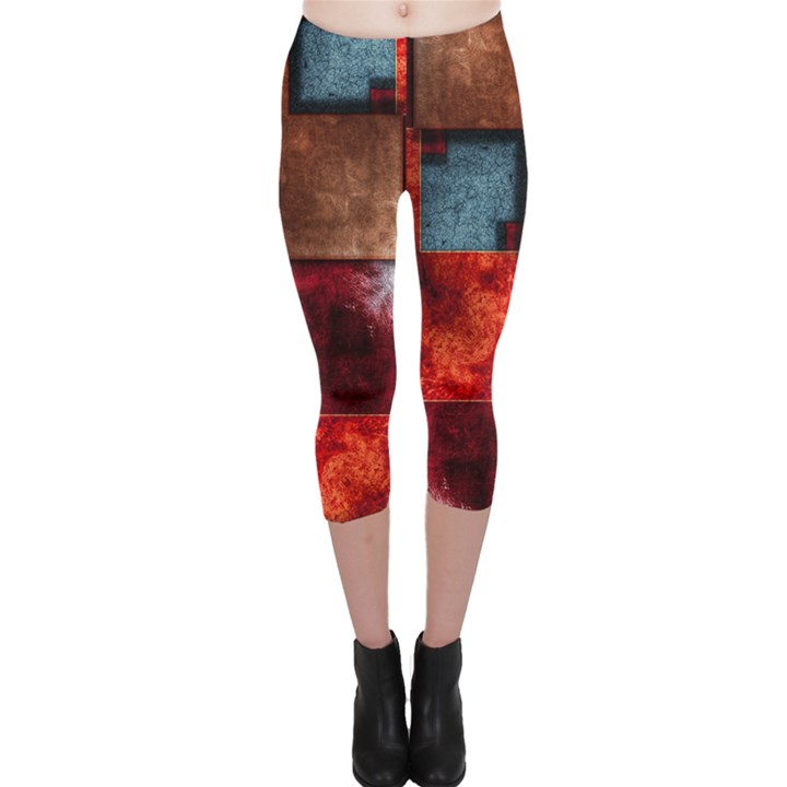 Abstract Depth Structure 3d Capri Leggings 