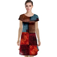 Abstract Depth Structure 3d Cap Sleeve Nightdress