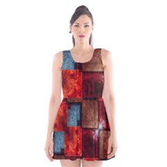 Abstract Depth Structure 3d Scoop Neck Skater Dress by Pakrebo