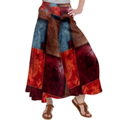 Abstract Depth Structure 3d Satin Palazzo Pants