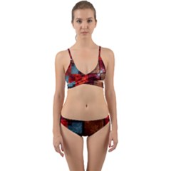 Abstract Depth Structure 3d Wrap Around Bikini Set by Pakrebo