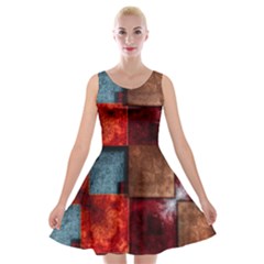 Abstract Depth Structure 3d Velvet Skater Dress by Pakrebo