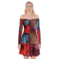 Abstract Depth Structure 3d Off Shoulder Skater Dress by Pakrebo