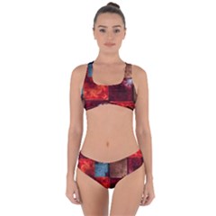 Abstract Depth Structure 3d Criss Cross Bikini Set by Pakrebo