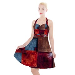 Abstract Depth Structure 3d Halter Party Swing Dress  by Pakrebo