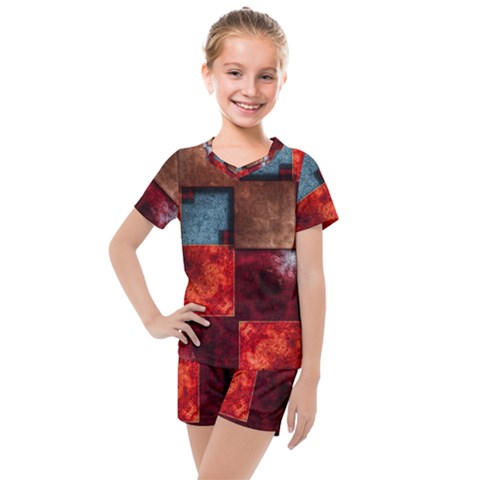 Abstract Depth Structure 3d Kids  Mesh Tee And Shorts Set by Pakrebo