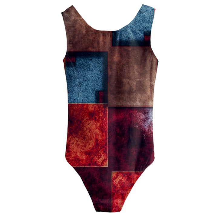 Abstract Depth Structure 3d Kids  Cut-Out Back One Piece Swimsuit