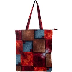 Abstract Depth Structure 3d Double Zip Up Tote Bag