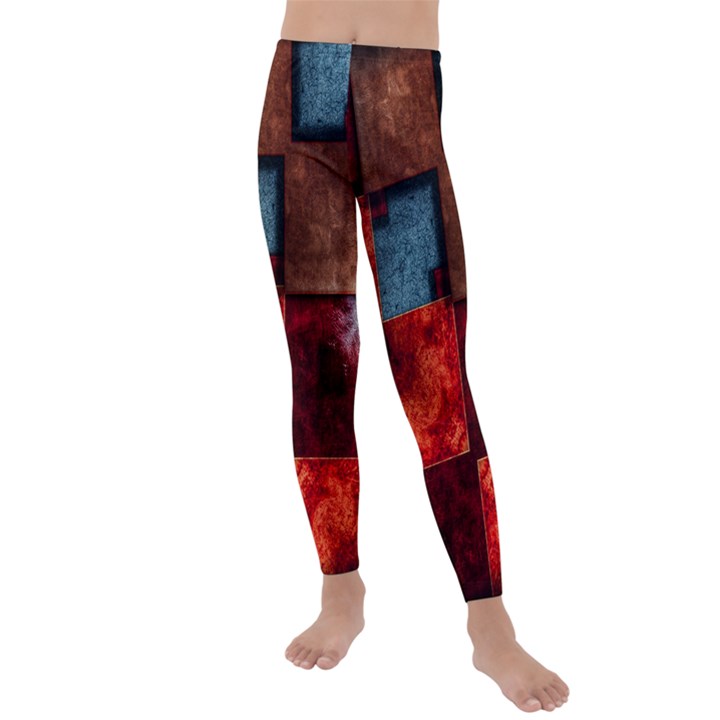 Abstract Depth Structure 3d Kids  Lightweight Velour Leggings