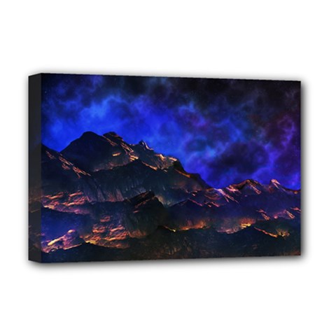 Landscape Sci Fi Alien World Deluxe Canvas 18  X 12  (stretched) by Pakrebo