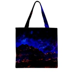 Landscape Sci Fi Alien World Zipper Grocery Tote Bag by Pakrebo