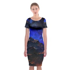 Landscape Sci Fi Alien World Classic Short Sleeve Midi Dress by Pakrebo