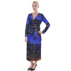 Landscape Sci Fi Alien World Velvet Maxi Wrap Dress by Pakrebo