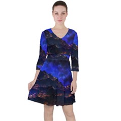 Landscape Sci Fi Alien World Ruffle Dress by Pakrebo